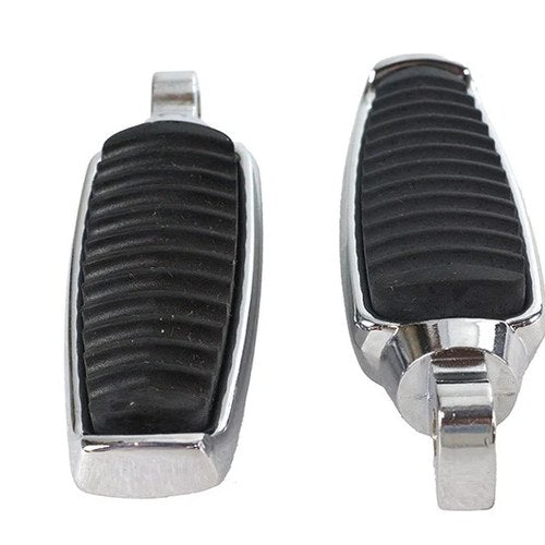 Chrome Footpeg Set with Rubber Inlay for Harley-Davidson