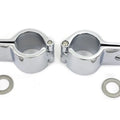 Chrome 1-1/8 inch Footpeg Mount Clamp Set for Harley-Davidson