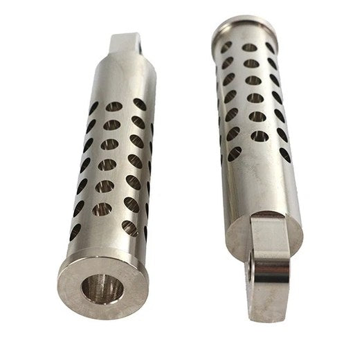 Billet Shooter Style Footpeg Set Nickel Plated for Harley-Davidson