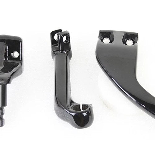 Black Driver Replica Footpeg Mount Set for Harley-Davidson