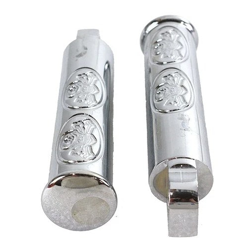 Chrome Skull Style Footpeg Set for Harley-Davidson