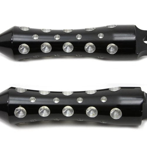Black Agostinni Spike Style Footpeg Set for Harley-Davidson