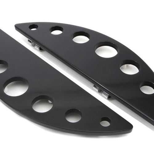 Driver Black Half Moon Footboard Set With Holes for Harley-Davidson