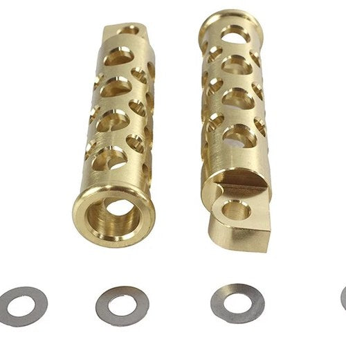 Swiss Cheese Style Footpeg Set Brass for Harley-Davidson