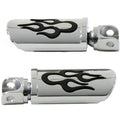 Flame Style Adjustable Footpeg Set Chrome for Harley-Davidson