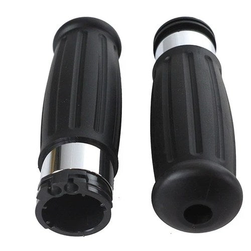 Black Grip Set 1909 Style for Harley-Davidson