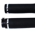 Black Grip Set with Chrome End Caps for Harley-Davidson