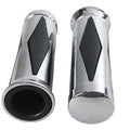Diamond Style Grip Set with Chrome End Cap for Harley-Davidson