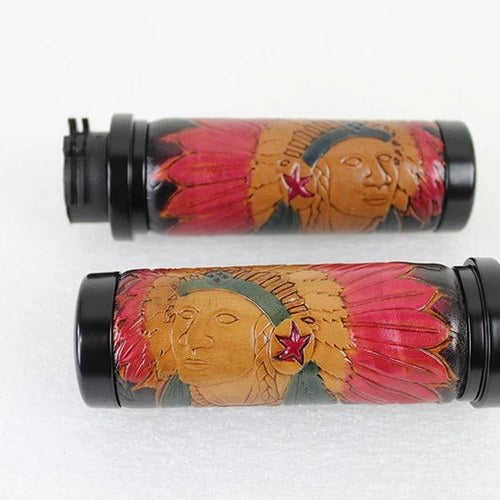 Indian Grip Set with Black Ends for Harley-Davidson