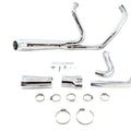 Cyclone 1-3/4 inch 2 into 1 Exhaust Header Set Chrome for Harley-Davidson