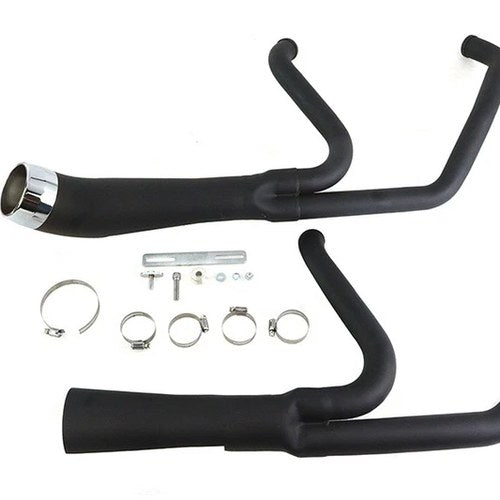 Cyclone 1-3/4 inch 2 into 1 Exhaust Header Set Black for Harley-Davidson