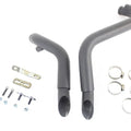 Straight Down Drag Pipe Set Black with Heat Shields for Harley-Davidson