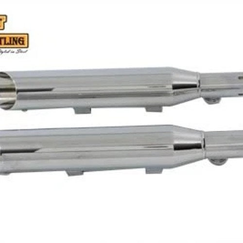 Wyatt Gatling Side Slash Slip-On Muffler Set Chrome for Harley-Davidson