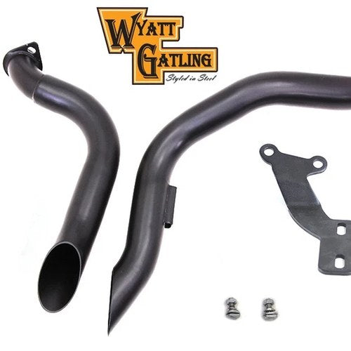 Black Wyatt Gatling Down Draft Drag Pipes for Harley-Davidson