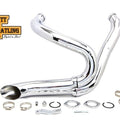 Chrome Wyatt Gatling 2 into 1 Exhaust Pipe Header Kit for Harley-Davidson