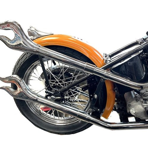31 inch Straight Flame Exhaust Pipe Extension Set Chrome for Harley-Davidson
