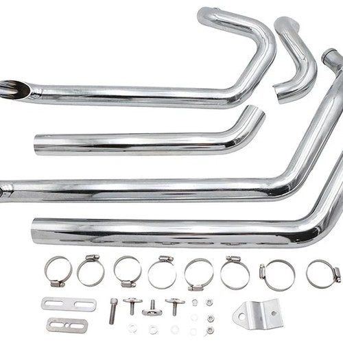 Wyatt Gatling Fxst Street Fighter Drag Pipe Set Chrome for Harley-Davidson