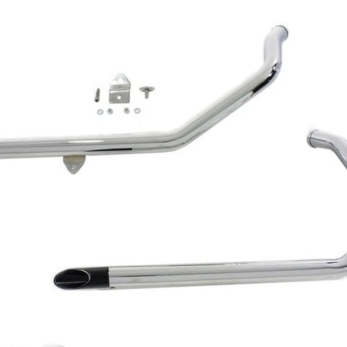 Wyatt Gatling Exhaust Drag Pipe Set With Black Slash Tips for Harley-Davidson