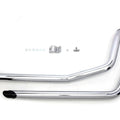 Exhaust Drag Pipe Set Chrome with Black Slash Tips for Harley-Davidson