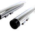 Wyatt Gatling Muffler Set Chrome with Black Stub Nose Tip for Harley-Davidson