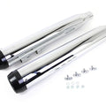 Wyatt Gatling Muffler Set Chrome with Black Taper Tip for Harley-Davidson
