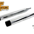 Wyatt Gatling Chrome Muffler Set with Black Gun Barrel Ends for Harley-Davidson