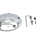 Red Baron Cross Ignition System Cover 5-Hole Chrome for Harley-Davidson