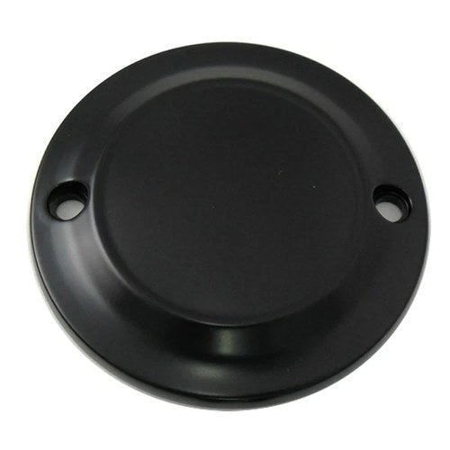 Black 2-Hole Smooth Ignition System Cover for Harley-Davidson