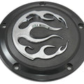 Black 5-Hole Flame Derby Cover for Harley-Davidson
