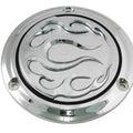Chrome 3-Hole Flame Derby Cover for Harley-Davidson