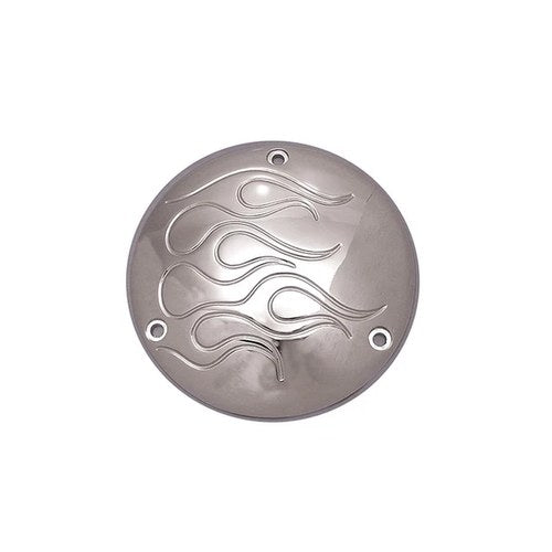Chrome Flame Derby Cover for Harley-Davidson
