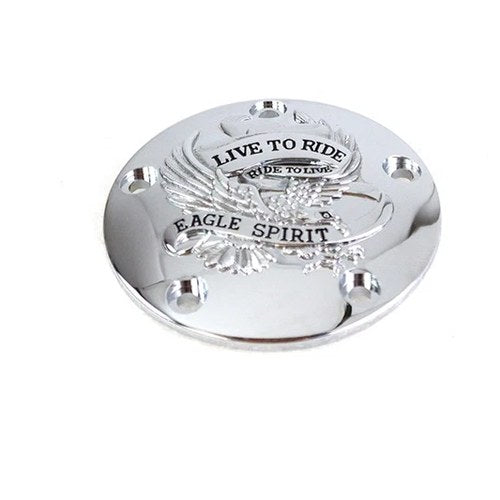 Live to Ride Ignition System Cover 5-Hole Chrome for Harley-Davidson