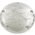 Flame Derby Cover Chrome for Harley-Davidson