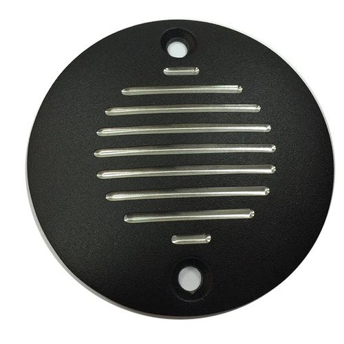 Grooved Ignition System Cover 2-Hole Black for Harley-Davidson