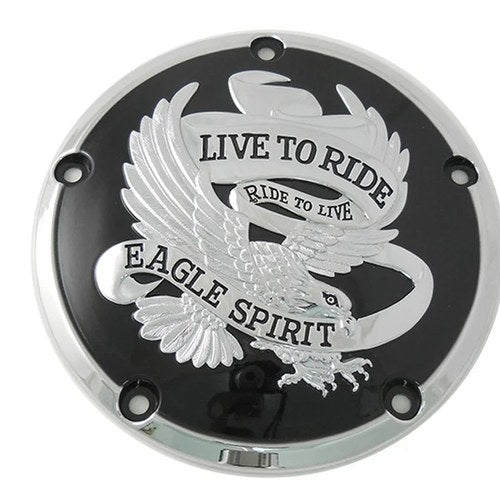 Eagle Spirit Derby Cover Black for Harley-Davidson