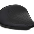 Black Solo Seat with Flame Stitch Large for Harley-Davidson