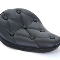 Black Vinyl Solo Seat with Buttons for Harley-Davidson