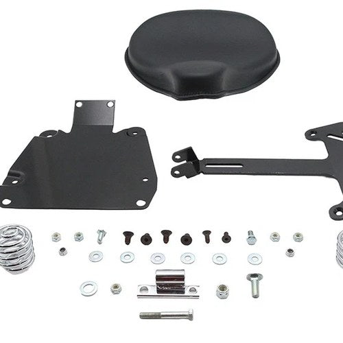 Black Leather Solo Seat and Mount Kit for Harley-Davidson