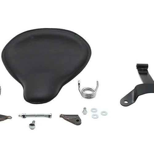 Black Leather Velo Racer Solo Seat Kit for Harley-Davidson