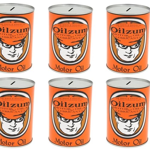 Oilzum Oil Can Coin Bank Set for Harley-Davidson
