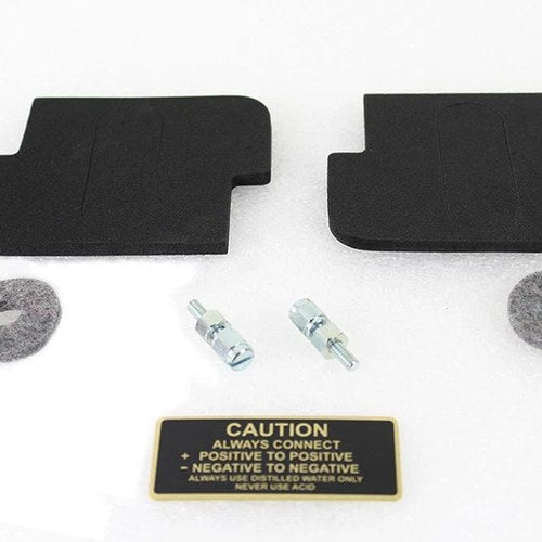 Battery Caution Tag & Terminal Kit Brass for Harley-Davidson