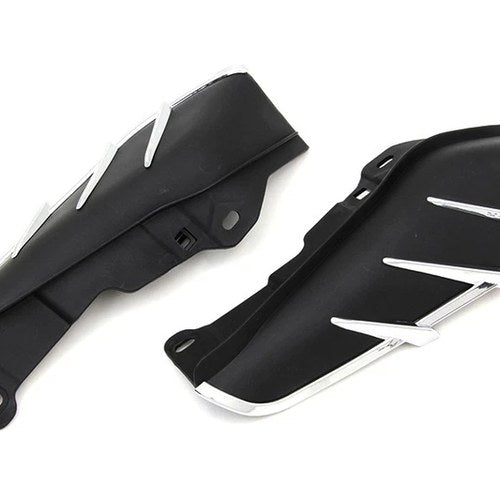 Black Windshield Deflector Set with Chrome Trim for Harley-Davidson
