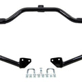 Black Front Engine Bar with Footpeg Pads for Harley-Davidson