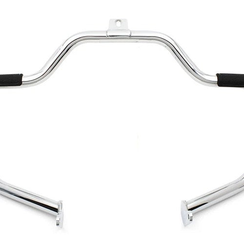 Chrome Front Engine Bar with Footpeg Pads for Harley-Davidson