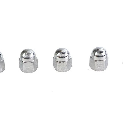 Chrome Acorn Nut Fine 1/4 inch-28 Thread for Harley-Davidson