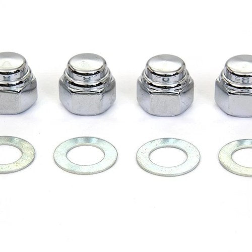 Rocker Shaft Chrome End Cap Type Nut with Washers for Harley-Davidson