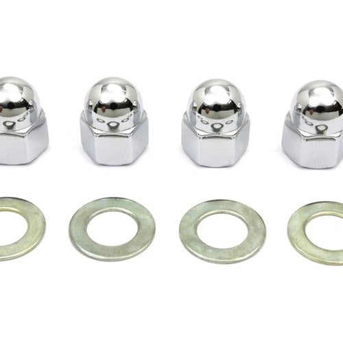 Rocker Arm Shaft Chrome Acorn Nut and Washer for Harley-Davidson