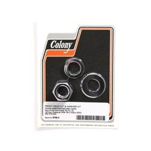 Chrome Front Axle Nut and Washer Kit for Harley-Davidson