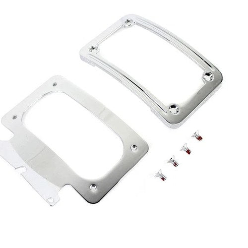 Curved License Plate with Frame Chrome for Harley-Davidson