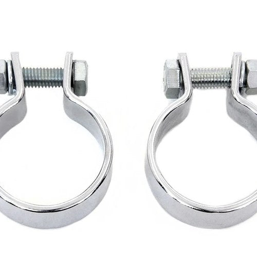 Chrome 1-5/8 inch Muffler Body and End Clamp Set for Harley-Davidson